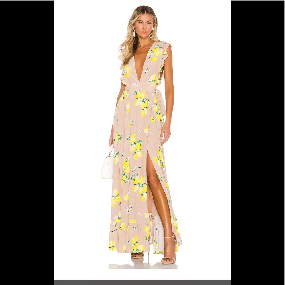 Majorelle Sweet Pea Dress in Tan Lemon
